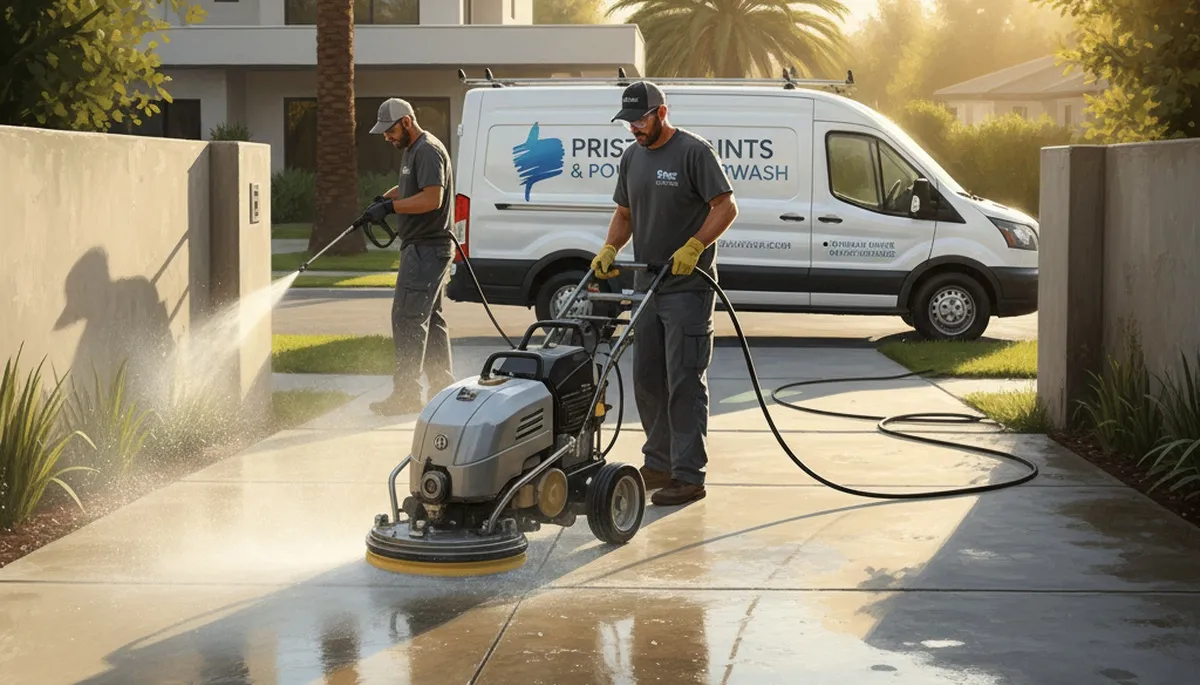 Austin, TX concrete pressure cleaning for driveways, patios, and walkways by professional painters